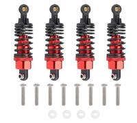 Ujjdwiurgh Ensemble D'Amortisseurs D'Amortisseurs en Alliage D'Aluminium 4 PièCes pour PièCes de Mise à Niveau de Voiture TT-01 TT01 TT-02 TT02 1/10 TéLéCommandéE, Rouge