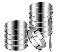 Ujjdwiurgh Ensemble de 10 Anneaux à Muffins Anglais de Qualité Supérieure, Moule à Anneaux pour la Cuisson de Tartes et de Crumpets