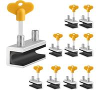 Ujjdwiurgh Ensemble de 10 Verrous Réglables pour Fenêtres Coulissantes (Clés Incluses) pour Fenêtres/Portes Verticales et Horizontales, Maison, Bureau, Terrasse, Chambre à Coucher