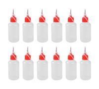 Ujjdwiurgh Ensemble de 12 Flacons Applicateurs à Pointe D'Aiguille de 30 Ml pour Petits Projets de Collage, Artisanat de Quilling sur Papier