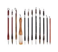 Ujjdwiurgh Ensemble de 12 Pinceaux de Calligraphie Chinoise - Ensemble de Pinceaux pour Peinture, Écriture, Aquarelle, Sumi, Kanji, Dessin Japonais