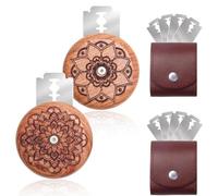 Ujjdwiurgh Ensemble de 14 Pièces pour la Découpe Du Pain en Bois, Comprenant un Outil de Découpe pour le Pain en Bois et Acier Inoxydable, 2 Outils à Pain, 2 Housses de Protection et 10 Lames.