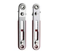 Ujjdwiurgh Ensemble de 2 Mini-Clés à Cliquet Rapides Ensemble de Tournevis Droits/Coudés Rouge et Argent Chrome Alliage D'Aluminium Clé à Cliquet Outil à Deux Têtes