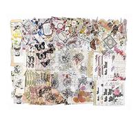 Ujjdwiurgh Ensemble de 260 PièCes éPhéMèRes, Pack de Fournitures de Scrapbooking Vintage, Papier Vintage et Autocollants en Papier, Cadeaux D'Artisanat D'Art, Lettres