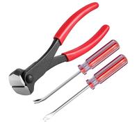 Ujjdwiurgh Ensemble de 3 Agrafes pour Tapisserie et Construction, Pince Coupante de 7 Pouces, Arrache-Clou Coudé et Droit de 8 Pouces à Pointe en V