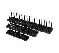 Ujjdwiurgh Ensemble de 3 Plateaux de Rangement pour Prises Plateaux de Douilles MéTriques Noirs Supports de Douilles Profondes et OmbréEs de 1/4 Po 3/8 Po et 1/2 Po