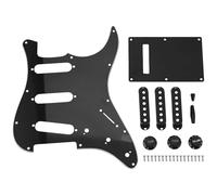 Ujjdwiurgh Ensemble de 3 Plis Noir 11 Trous Sss Pickguard Plaque Plaque Couvre Pickup Boutons Boutons Guitarra Guitare PièCes & Accessoires-52 X 52 X 52Mm