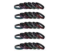 Ujjdwiurgh Ensemble de 30 Bracelets de Motivation en Gel de Silice Bracelets de Motivation en Silicone Bracelets de Motivation en Silicone pour et Femmes Noir