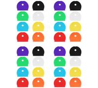 Ujjdwiurgh Ensemble de 32 Étiquettes de Couverture de Touches, Ensemble de Couvercles de Touches en PVC Flexible pour Une Identification Facile du de Touches Semi-Circulaires