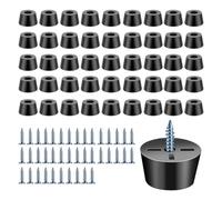 Ujjdwiurgh Ensemble de 40 Patins en Caoutchouc pour Planche à Découper avec Vis en Acier Inoxydable 304, 0,59 X 0,31 Pouces, Patins Non Adaptés pour Meubles