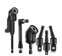 Ujjdwiurgh Ensemble de 6 Accessoires pour Perceuse à Angle Droit avec Adaptateur de Perceuse à Angle de 105° et Adaptateur de Douille de Qualité D'Impact