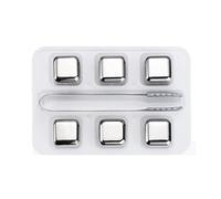 Ujjdwiurgh Ensemble de 6 Glaçons en Acier Inoxydable Pierres de Refroidissement Réutilisables pour le Vin de Whisky