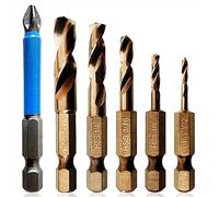 Ujjdwiurgh Ensemble de 6 Mèches M35 Cobalt Stubby High Speed Steel Comme Indiqué pour L'Acier Inoxydable et les Métaux Durs pour les Mandrins Rapides et les Visseuses à Percussion