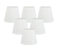 Ujjdwiurgh Ensemble de 6 Pinces en Tissu Blanc sur les Abat-Jours de Lustre, Remplacement pour la DéCoration de Du Lustre de la Lampe Murale E14