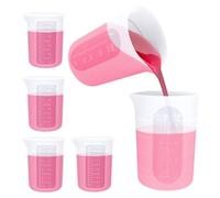Ujjdwiurgh Ensemble de 6 Tasses à Mesurer en Silicone - 2 Tasses en Silicone Réutilisables de 250 Ml, 4 Tasses à Mesurer Antiadhésives, Tasses à Mélanger en Époxy