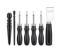 Ujjdwiurgh Ensemble de 7 Couteaux en Cuir, 4 Tailles, Biseauteuses pour Bords en Cuir, Couteaux de Coupe en Cuir, Couteaux à Découper Ronds pour L'Artisanat Du Cuir à Faire Soi-Même