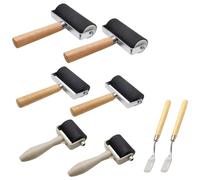 Ujjdwiurgh Ensemble de 8 Rouleaux en Caoutchouc - Rouleaux de Brayer avec 3 Tailles pour L'Artisanat et L'Impression - Kit D'Outils de Brayer pour la Gravure