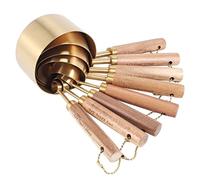 Ujjdwiurgh Ensemble de 8 Tasses à Mesurer et CuillèRes à Mesurer, avec PoignéEs en Bois ParfuméEs - Ensemble de Tasses et CuillèRes à Mesurer