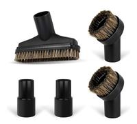 Ujjdwiurgh Ensemble de brosse à aspirateur en crin de cheval avec adaptateur de 3,2 cm - Brosse de sol ronde incluse