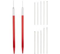 Ujjdwiurgh Ensemble de Buses en Acier Inoxydable (30,5-34 Mm) 12 Pièces Supports de Racines de Cheveux de Poupée, Incluant 2 Pièces Outils de Rerooting de Perruque.