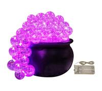 Ujjdwiurgh Ensemble de Chaudron Bouillonnant d'halloween Décorations d'halloween Kit de Bricolage Intérieur avec Boule Transparente Décor d'halloween Batterie Rose-Violet