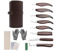 Ujjdwiurgh Ensemble de Couteaux à Graver Faits à la Main pour Sculpture sur Bois, Cuillère à Râpe, Kit D'Outils de Gravure pour Sculpture sur Bois, Travail Du Bois, Bricolage, 15 Pièces