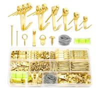 Ujjdwiurgh Ensemble de Crochets pour Images 372 Pièces pour Murs Durs, Kit de Suspension D'Images pour la Fixation de Cadres Photo, Kit de Suspension D'Images avec Crochets, Dent de Scie