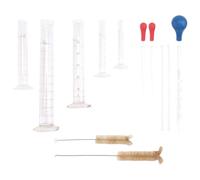 Ujjdwiurgh Ensemble de cylindres gradués en verre borosilicate avec pipettes, tiges d'agitation, brosse de nettoyage