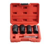 Ujjdwiurgh Ensemble de douilles d'extraction pour extracteur de boulons à percussion, douilles torsadées, extracteur d'écrous de roue 17/19/21/22 mm