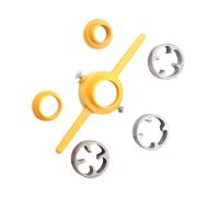 Ujjdwiurgh Ensemble de Filières Rondes pour Tuyaux en Plastique avec 3 Filières de 1/2", 3/4" et 1" NPT. Outil Manuel de Filetage pour Tuyaux en PVC.