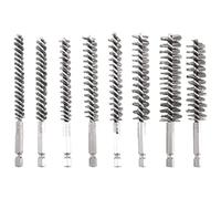 Ujjdwiurgh Ensemble de Forets à Brosse MéTallique 8 PièCes avec Brosse de Torsion en D'Acier à Tige Hexagonale de 1/4 Pouce, Adapté au PerçAge à Percussion A