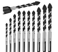 Ujjdwiurgh Ensemble de Forets à Maçonnerie pour Verre/Carrelage/Plastique/Bois/Béton/Ciment/Métal, Forets Professionnels en Carbure, Ensemble (1/8-1/2 Po)