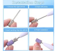 Ujjdwiurgh Ensemble de Forets à Ongles à Mandrin, 20 Pièces de Ponçage de 3/32 Pouces pour Perceuse à Ongles, Arbre de Bande de Ponçage de Remplacement