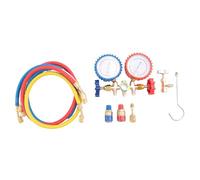 Ujjdwiurgh Ensemble de Manomètres de Réfrigérant pour R12 R22 R404A, Outils de Climatisation avec Tuyau et Crochet, en Plastique et Métal, Comme Indiqué