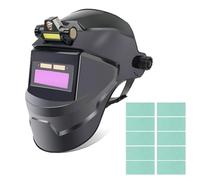 Ujjdwiurgh Ensemble de Masque à Changement Automatique de Lumière Intelligent avec Lampe Frontale et Protection. Masque de Soudage avec Film Protecteur.