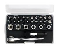 Ujjdwiurgh Ensemble de Mini Clés à Cliquet 28 en 1 avec Tournevis à Angle Droit Décalé de 1/4 Pouce à 72 Dents et Embout Torx Magnétique