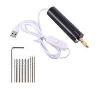 Ujjdwiurgh Ensemble de Perceuse À Main Micro-éLectrique 0.7-1.2Mm pour RéSine, Mini Perceuse éLectrique pour la Fabrication de D'éTau À Broche éLectrique