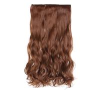 Ujjdwiurgh Ensemble de Perruques Trois Pièces Épaissies de 65 Cm, Grande Perruque Longue et Bouclée, Perruque en de Cheveux Haute Température, Brun Clair, Long Rouleau Ondulé A