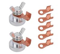 Ujjdwiurgh Ensemble de Pinces de Mise à la Terre Magnétiques (2 Pièces) pour Soudage avec Magnétisme Puissant et Pièces de Rechange pour Bornes Métalliques