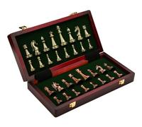 Ujjdwiurgh Ensemble de Plateau Rétro D'Échecs en Alliage de Zinc Ensemble de Plateau Rétro D'Échecs pour Adultes D'Échecs Portable Pliable pour Tournoi Débutant 12 Pouces 2 Joueurs