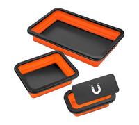 Ujjdwiurgh Ensemble de Plateaux de Pièces Magnétiques, 3 Plateaux à Outils Magnétiques Pliables en Silicone de Tailles Différentes pour Boulons, Vis, Écrous, Outils Mécaniques