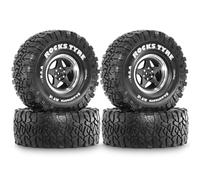 Ujjdwiurgh Ensemble de Pneus en Caoutchouc pour Voiture RC Crawler, Pneus en Caoutchouc Noirs