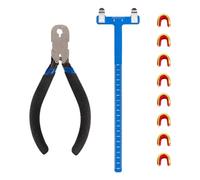 Ujjdwiurgh Ensemble de Points D'Encoche pour Corde d'arc avec Règle Carrée en T, Pince à Boucle D'Encoche et 8 Pièces de Boucles D'Encoche, Bleu