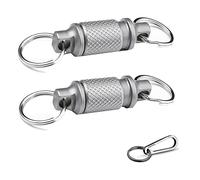 Ujjdwiurgh Ensemble de porte-clés à dégagement rapide avec mini anneau pivotant universel avec mousqueton en titane et porte-clés - Clip pivotant en titane avancé rotatif à 360 degrés