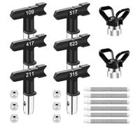 Ujjdwiurgh Ensemble de pulvérisateurs de peinture sans air, 6 buses de pulvérisation double face, 6 filtres à peinture sans air et 2 protège-embouts de buse