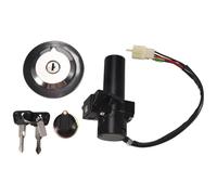 Ujjdwiurgh Ensemble de Serrure de Commutateur D'Allumage éLectrique de Moto Clé de Verrouillage de SièGe de Bouchon de Gaz de Carburant pour Ybr125 Ybr 125 2007-2014