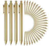 Ujjdwiurgh Ensemble de Stylos à Bille Dorés - 30 Pièces, Rétractables, Pointe Moyenne, Encre Noire pour Mariage, Douche Nuptiale, Bureau D'Affaires.