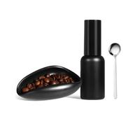 Ujjdwiurgh Ensemble de Tasses Doseuses de Grains de Café et Bouteilles de Pulvérisation, Récipient en Céramique pour Grains de Café pour Récipient à avec Pulvérisateur de 30 Ml Noir