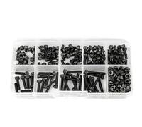 Ujjdwiurgh Ensemble de Vis à Tête Cylindrique à Six Pans Creux M3 avec Écrous et Boulons Assortis DIN912, de Qualité 12.9, en Acier Noir.