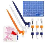 Ujjdwiurgh Ensemble D'Outils de Coupe Artisanaux, Outil de Coupe Gyroscopique Rotatif à 360 °, Couteau, Outil de Coupe Artistique avec Stylo de Coupe pour Bricolage Craf B